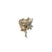Silver and Light Blue Flora Beaded Brooch Pin