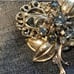 Silver and Light Blue Flora Beaded Brooch Pin