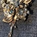 Silver and Light Blue Flora Beaded Brooch Pin