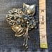 Silver and Light Blue Flora Beaded Brooch Pin