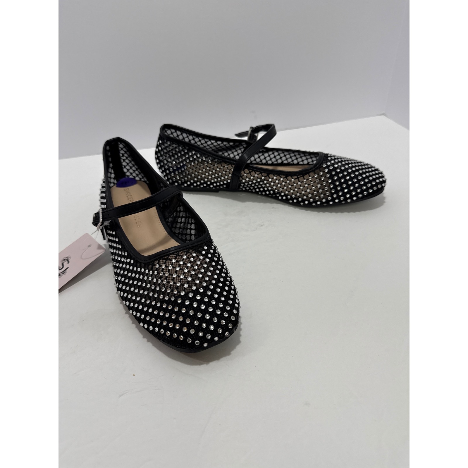 Sincerely Jules Women 8.5 Rhinestones Black MaryJane Ballet Flats Whimsigoth Y2K