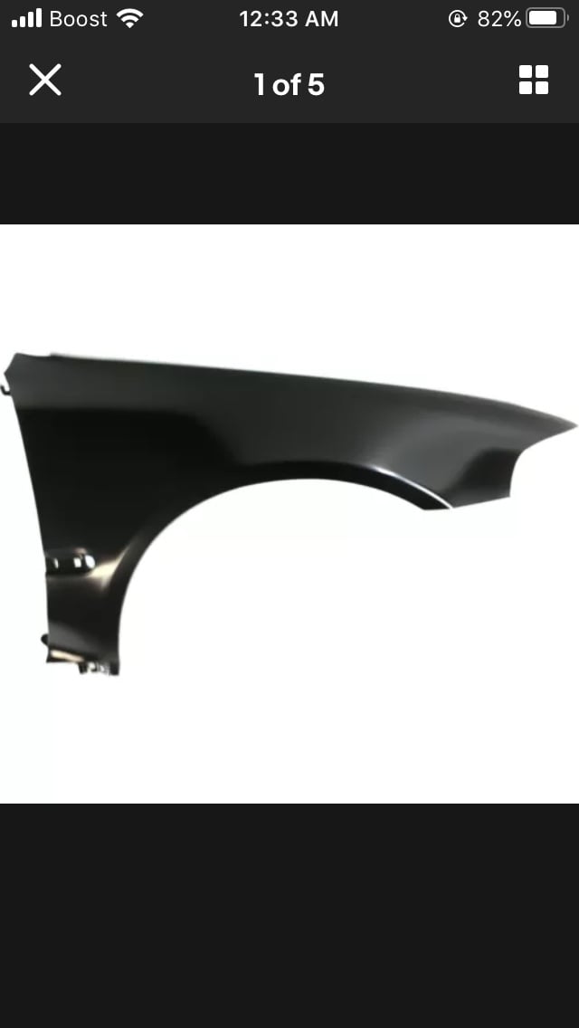 Honda Civic 1992 1993 1994 1995 Front Right Replacement Fender Panel Auto Part