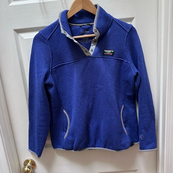 Women's L.L. Bean Sweater Fleece Pullover Size s small Purple blue