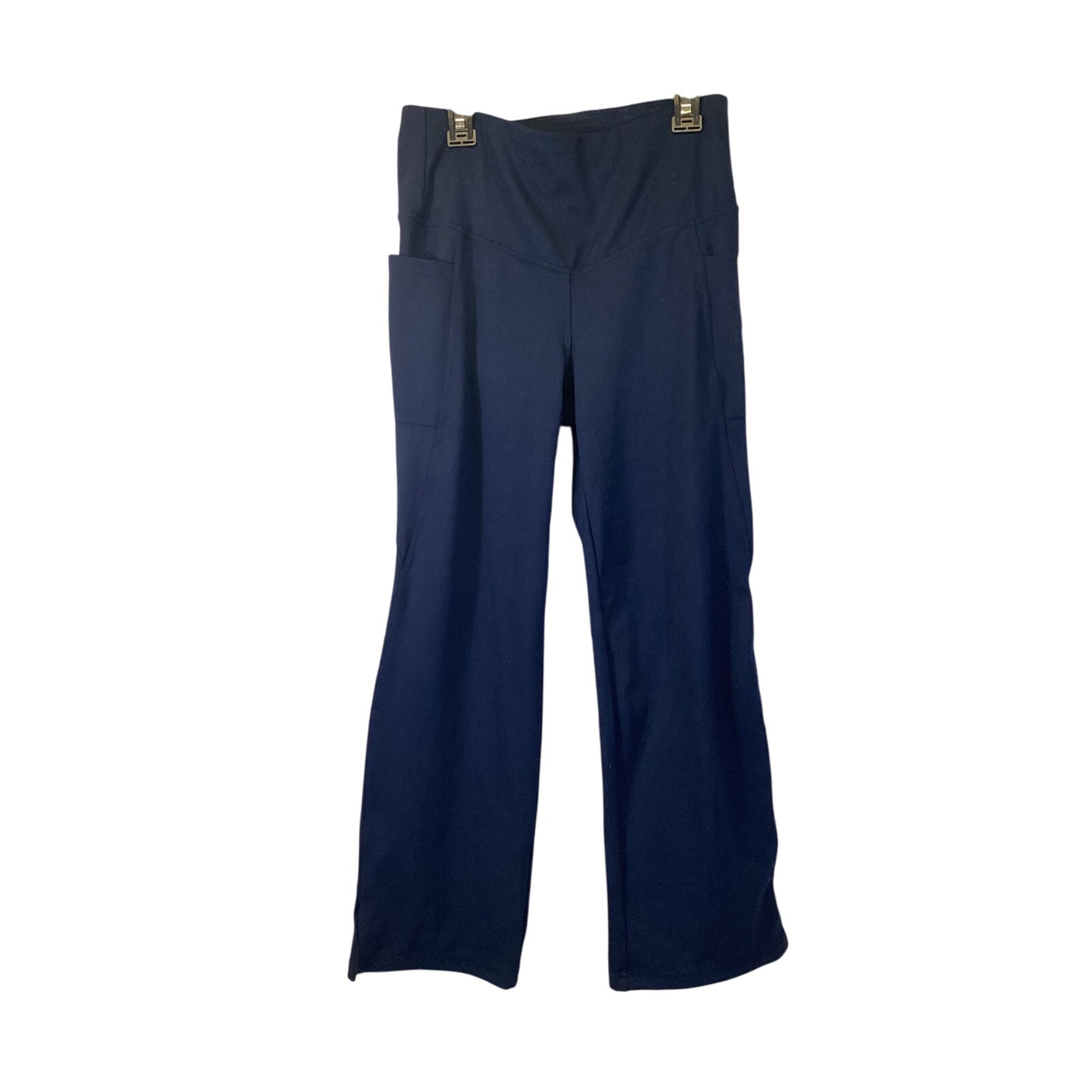 JOCKEY Womens Dark Navy Blue Cropped Slit Flare Pant Capris NWT Size Small