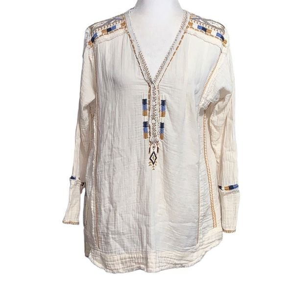Johnny Was Sz S Mars Gauze Tunic Blouse Top