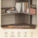 Corner Computer Desk with Drawer & Storage Shelves, Small Corner Desk