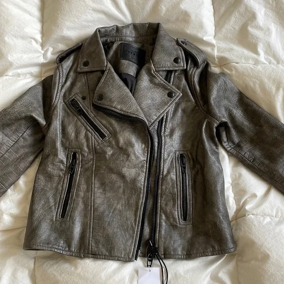 NWT- Blank NYC faux crocodile moto jacket