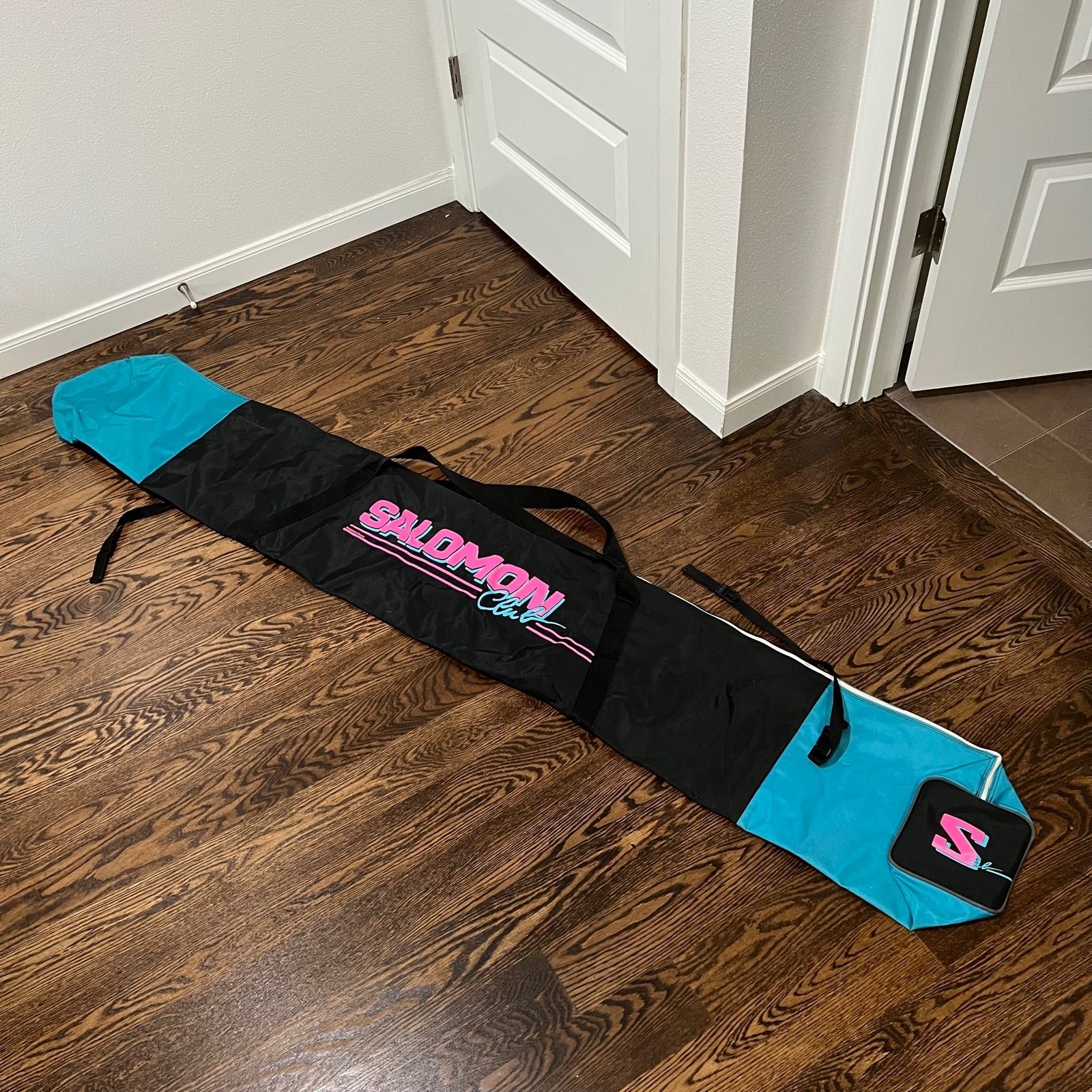 Vintage VTG 1980s 80s Salomon Club Winter Skiing Lightweight Ski Zipper Bag