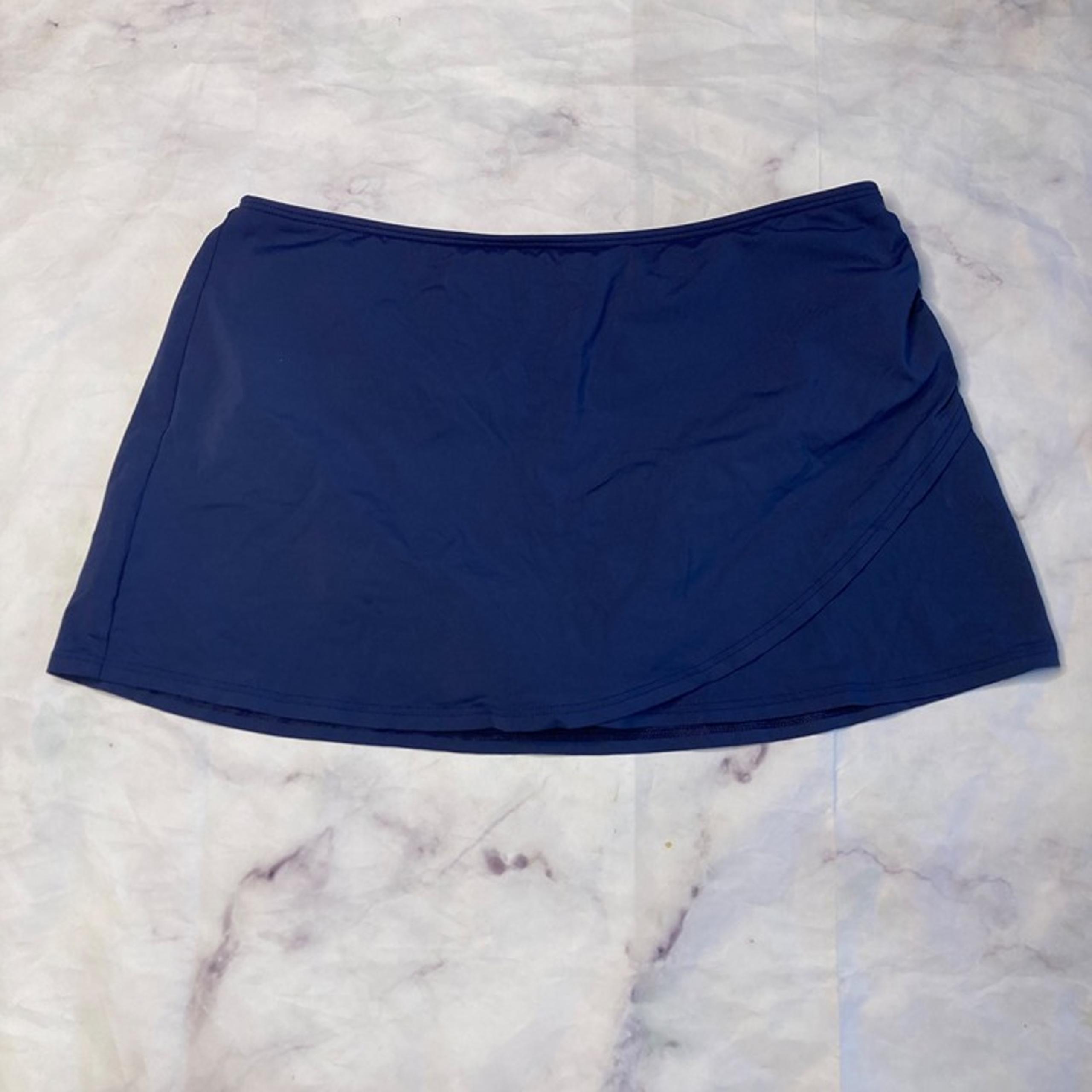 Lands End Navy Blue Swim Skirt Women’s Size 10 Bikini Bottoms