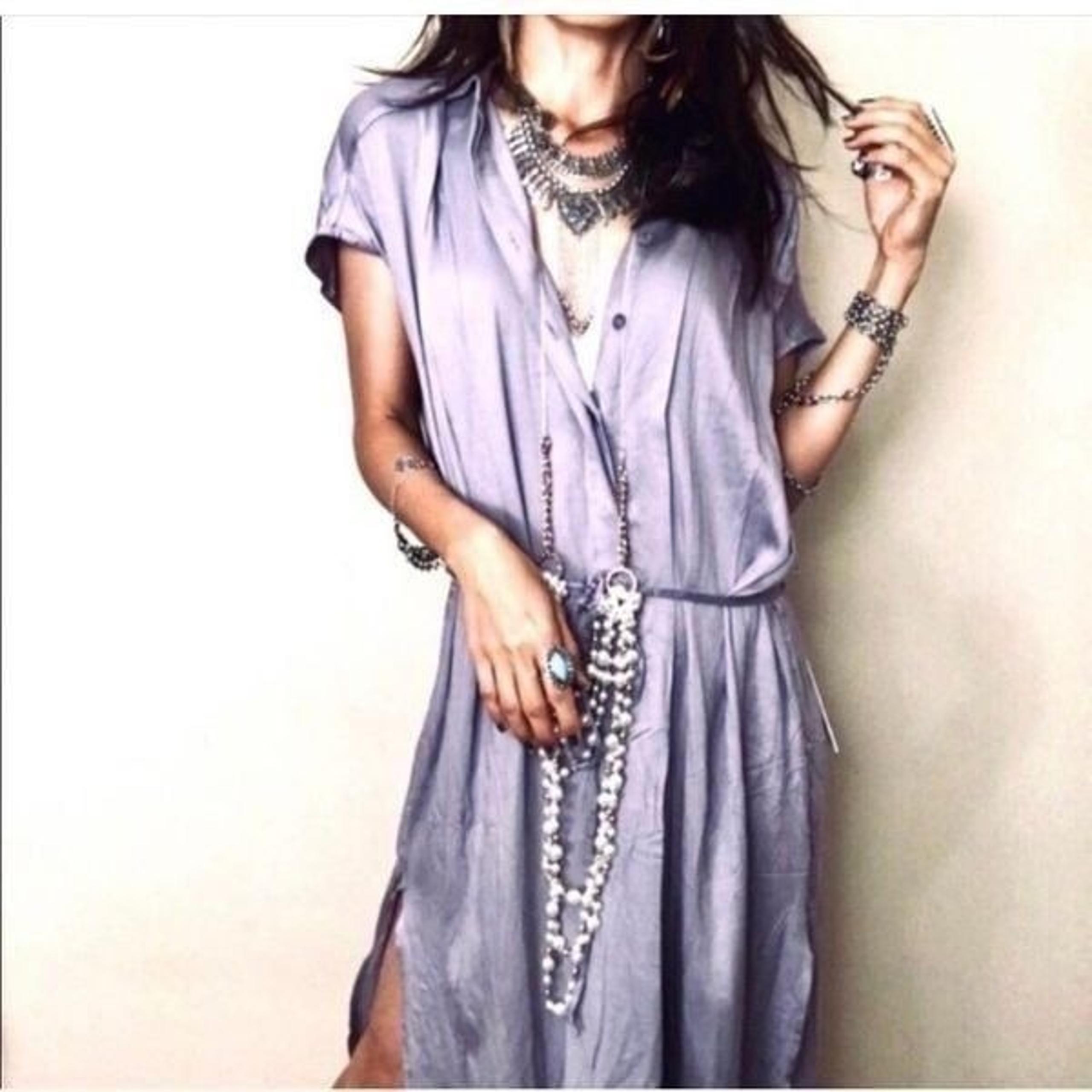 YOUNG FABULOUS & BROKE | NEW Midi Belted Shirt Dress Purple Women’s Size Small