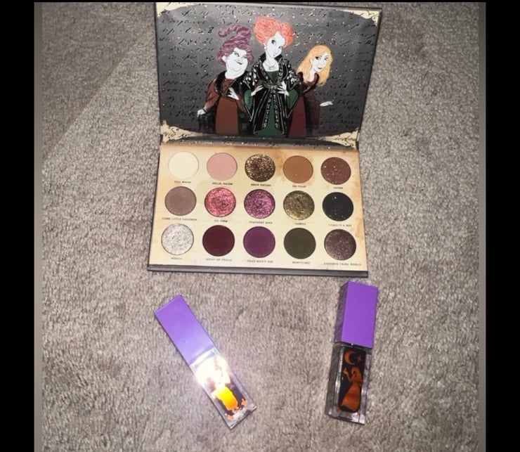 Colourpop Hocus Pocus eyeshadow palette and lipsticks