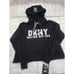 Boston Red Sox MLB DKNY Sport Pullover Drawstring Crop Hoodie Black Women Large