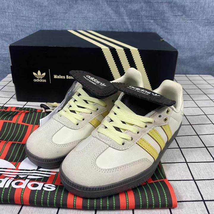 Adidas Samba Wales Bonner Brown Cream Yellow Size EU38.5=Women's 7/Men's 6