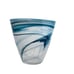 Aqua Blue Free Flow Alabaster Glass Art Vase 9 3/8 Tall Made In Turkey