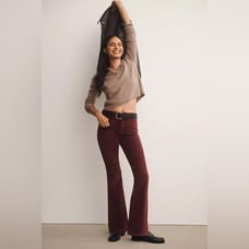 Pilcro the Icon Corduroy Flare Jeans Wine