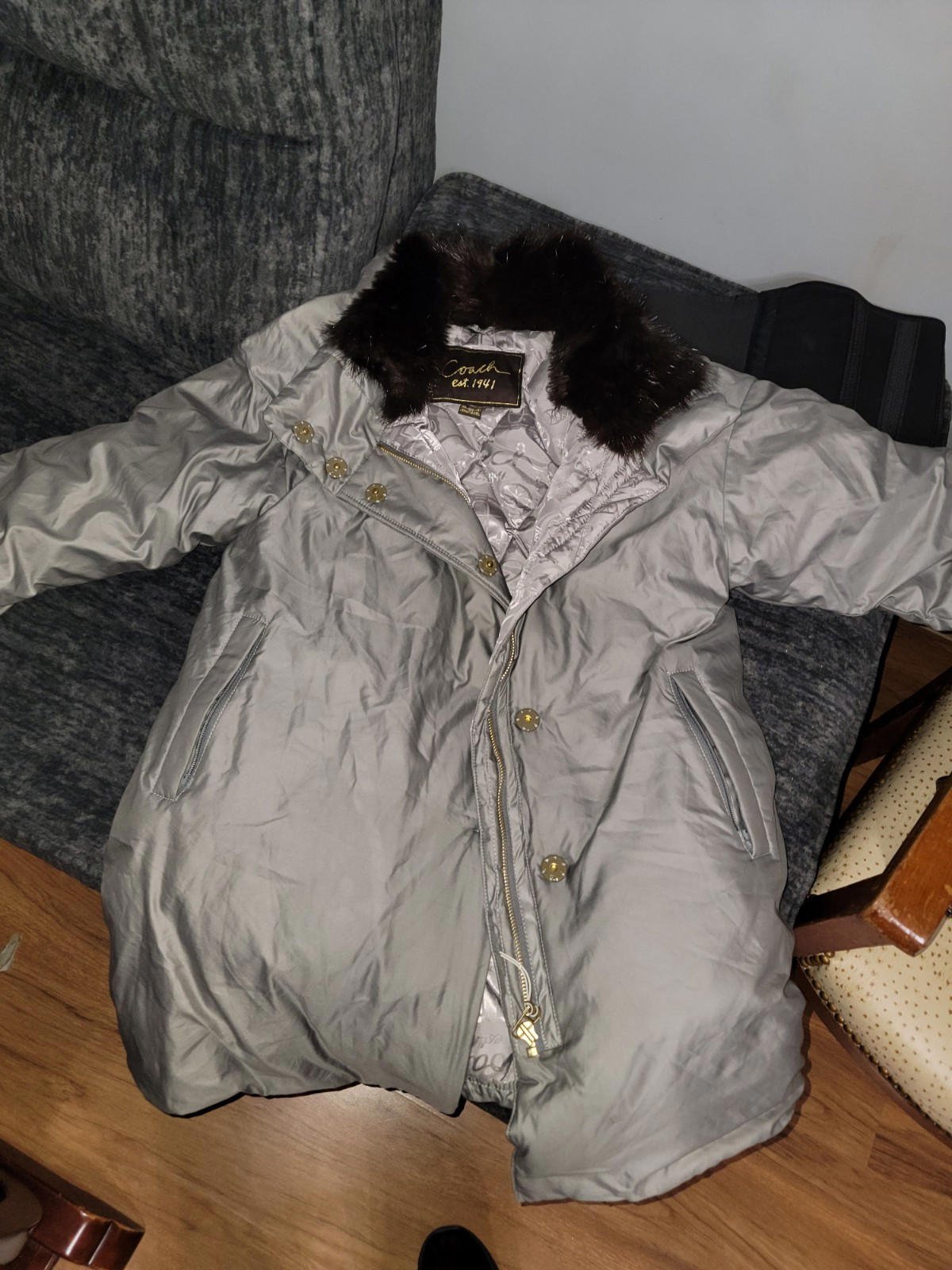 Brand new Anuek Standcollar Zip Blouson in Brown. Parka