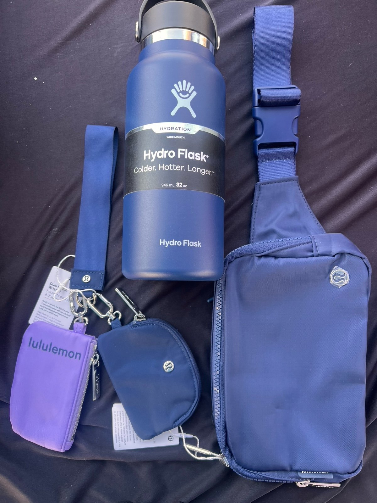 Hydro Flask with Lululemon Fanny Bag and Dual Poaches