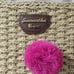 Samantha Vega Bag Basket Beige & Pink Pom-Pom Large Tote - Drawstring closure