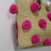 Samantha Vega Bag Basket Beige & Pink Pom-Pom Large Tote - Drawstring closure