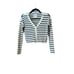 Abercrombie & Fitch Women's Striped Cropped Cardigan Sweater Black/White SZ XXS