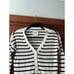Abercrombie & Fitch Women's Striped Cropped Cardigan Sweater Black/White SZ XXS
