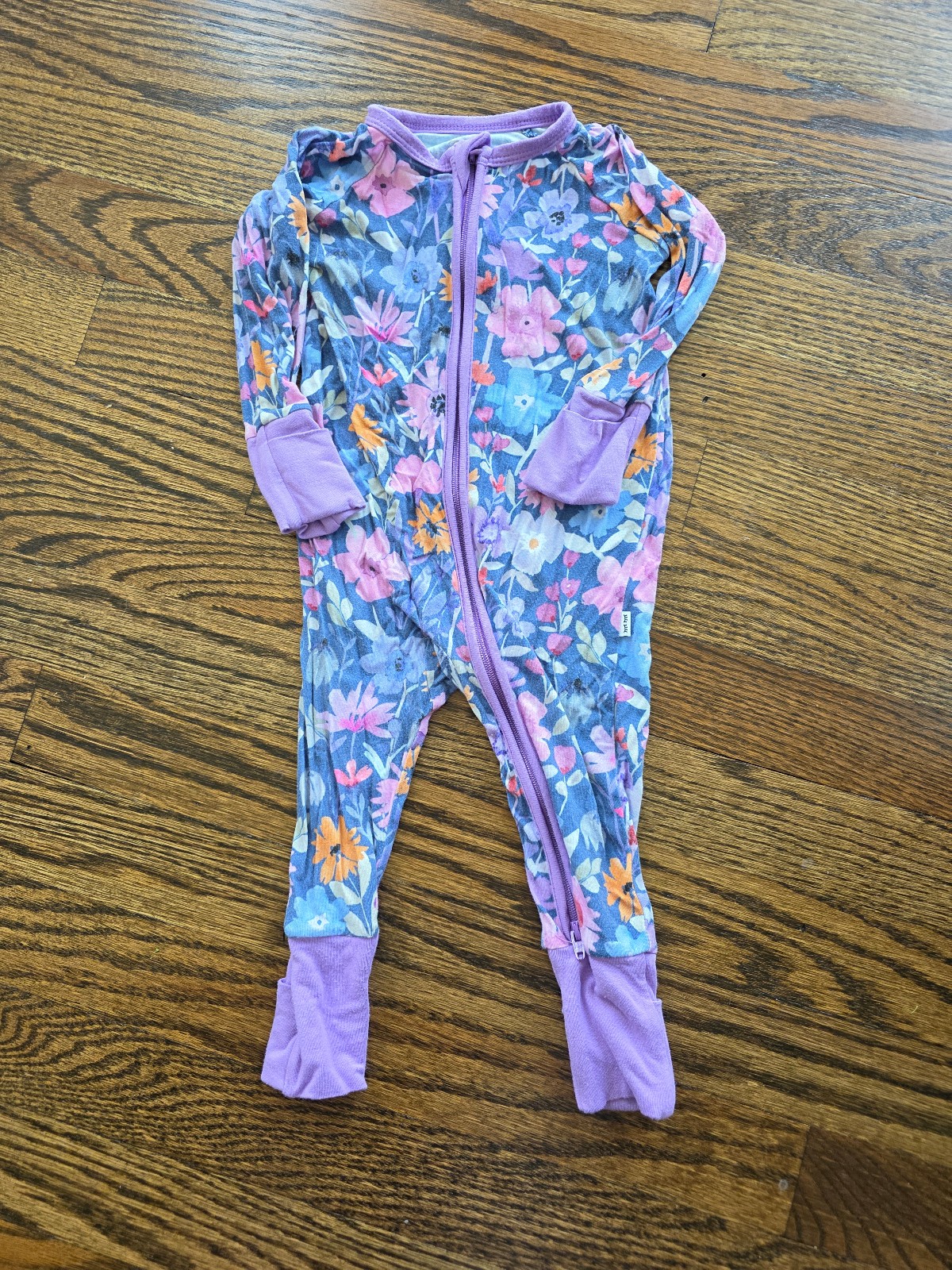 Little Sleepies Baby Girl Purple Floral Dusk Blooms Bamboo Zippy, 3-6 Months