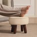 Foot Stool Round Ottoman Footrest Step Stool Faux Leather Foot Rest Non-Skid Leg