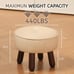 Foot Stool Round Ottoman Footrest Step Stool Faux Leather Foot Rest Non-Skid Leg