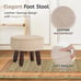 Foot Stool Round Ottoman Footrest Step Stool Faux Leather Foot Rest Non-Skid Leg