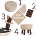 Foot Stool Round Ottoman Footrest Step Stool Faux Leather Foot Rest Non-Skid Leg