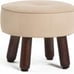 Foot Stool Round Ottoman Footrest Step Stool Faux Leather Foot Rest Non-Skid Leg