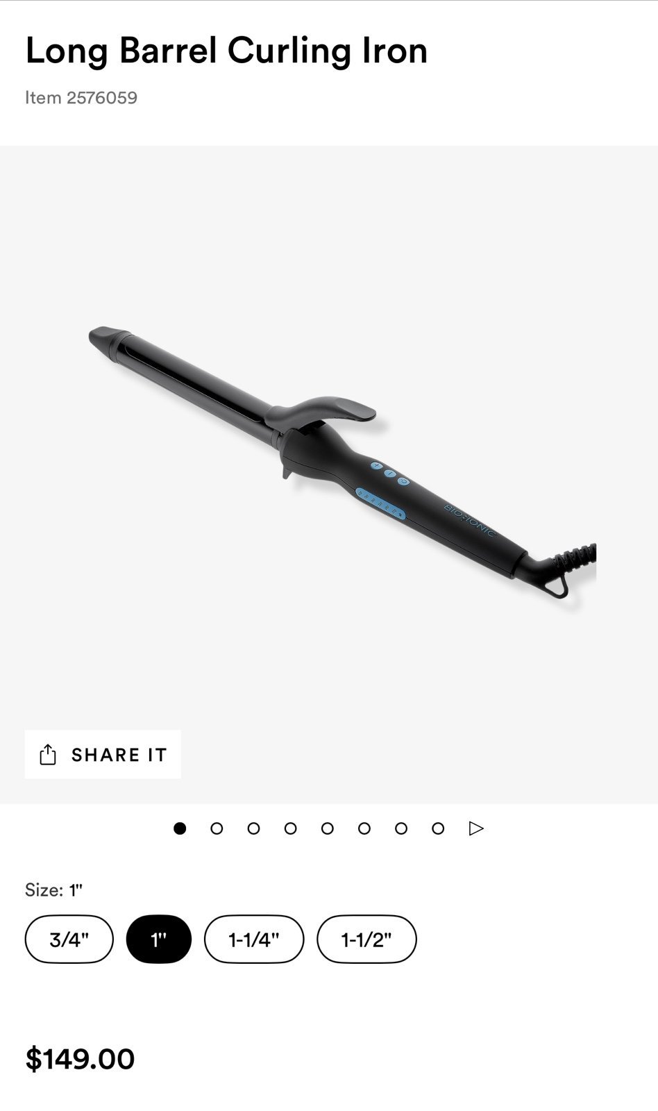 Bio Ionic Long Barrel Curling Iron