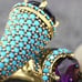Twisted Golden Boho Ring Purple Blue