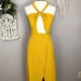Lulu’s marigold wrap around halter top
