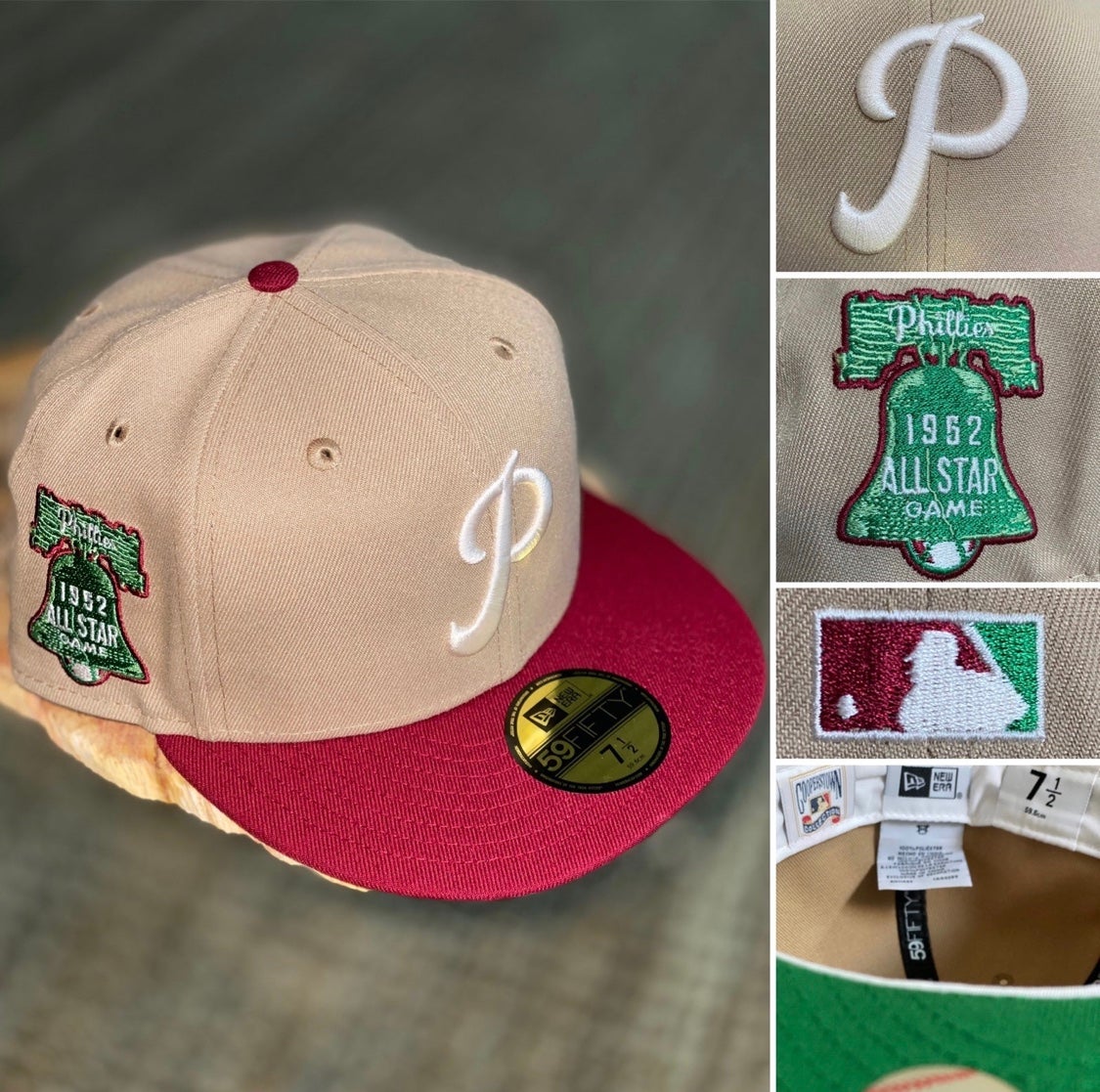7 1/2 DS NewEra LHD Philadelphia Phillies Christmas Pack 59fifty Fitted Hat