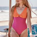 SUMMERSALT One Piece Swimsuit The Jetsetter Hibiscus Tangerine Pink UPF 50+ 4