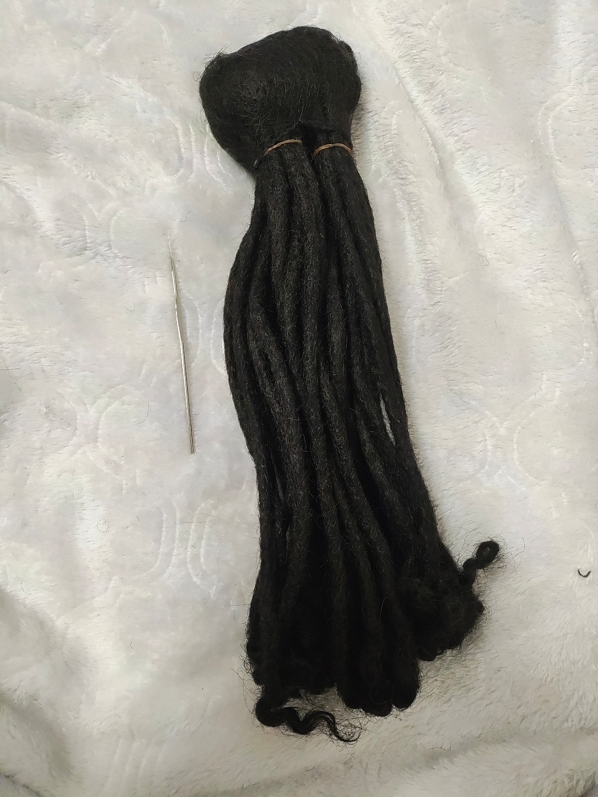 Human Hair Dreadlock Extensions 12 Inch 1B Natural Black 30 Locs Afro Kinky