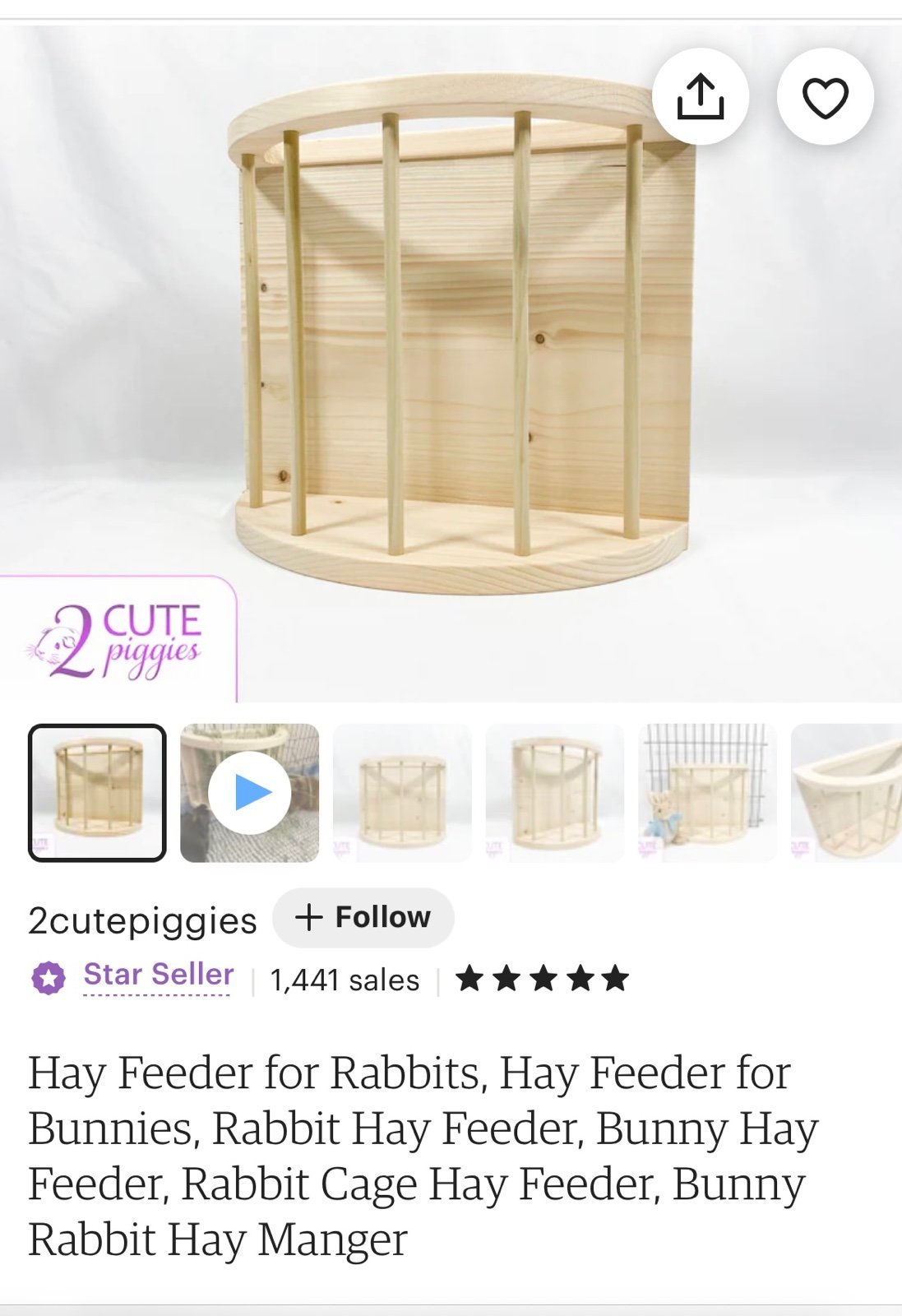 Hay feeder for small animals