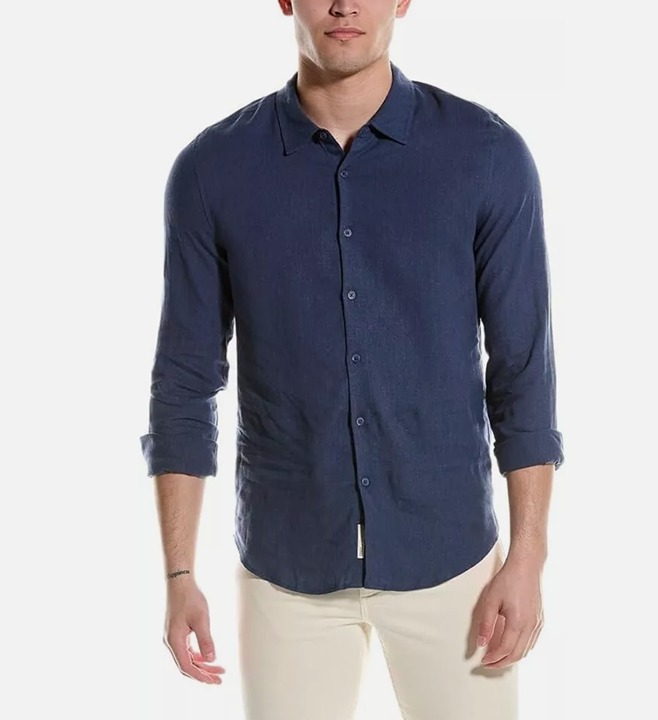 NWT Onia Standard Long Sleeve Linen Shirt Vintage Indigo Size M
