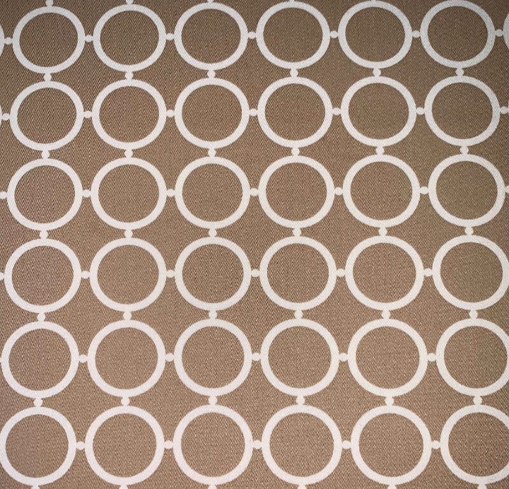 3.5 Yds Free Spirit Vicki Payne Taupe Brown Cream Circles Geometric Rings Fabric