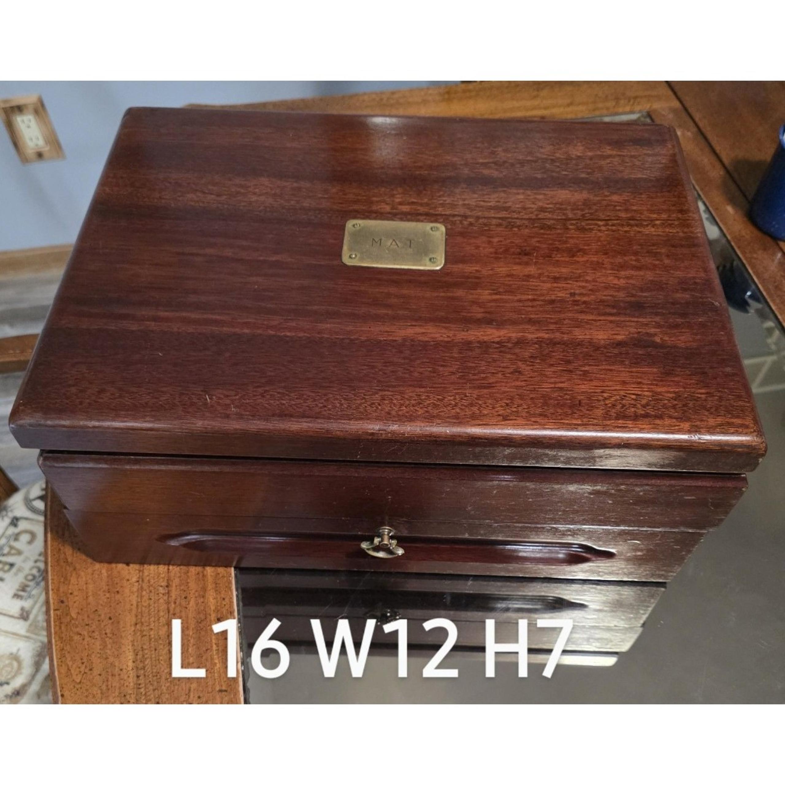 VINTAGE GORHAM Genuine MAHOGANY Silverware Flatware Chest Pacific Silver Cloth