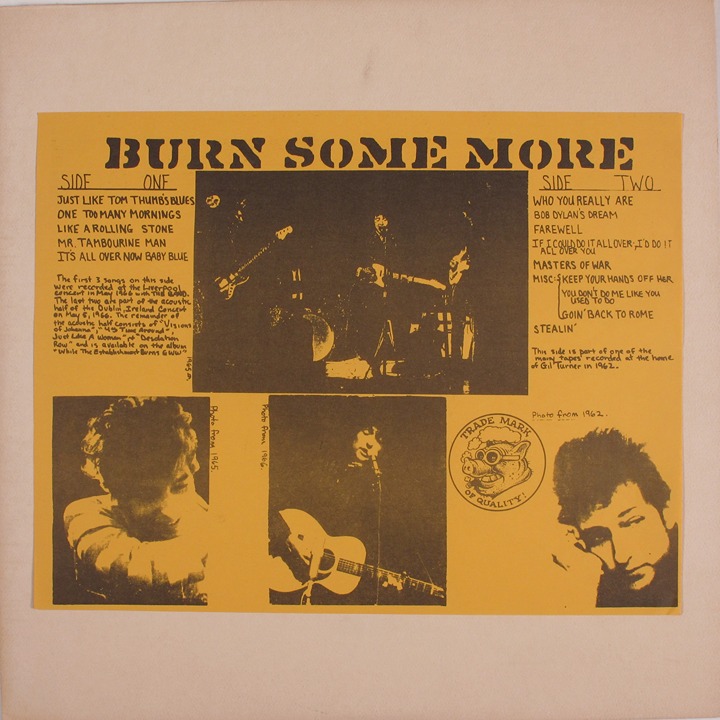 BOB DYLAN - Burn Some More TMOQ LP VG+ rare RED vinyl