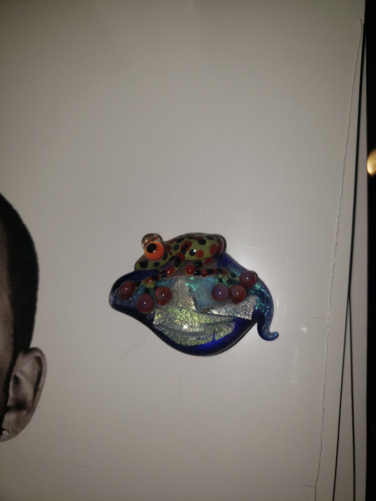 Glass frog pendant