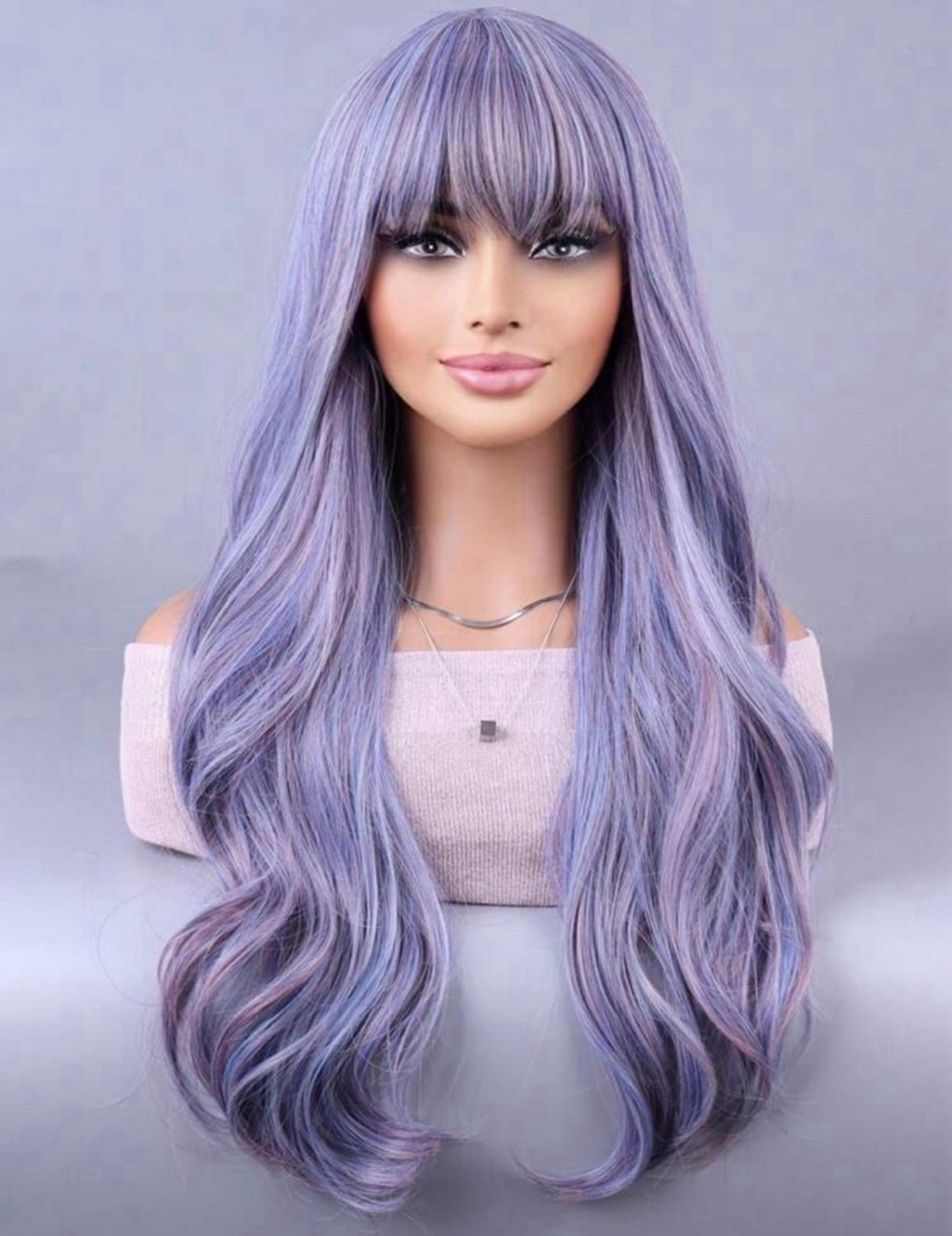 NEW Long Curly Hair With Bangs Wig