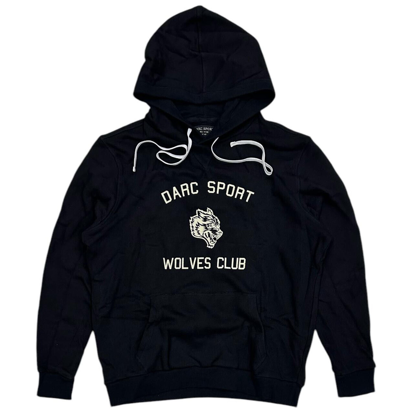Darc Sport Men's Wolves Club Run With Us Pullover Fleece Hoodie Sweatshirt Black