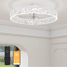 Modern Ceiling Fans with Lights and Remote, 19.7in Low Profile Ceiling Fan Flush