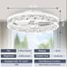 Modern Ceiling Fans with Lights and Remote, 19.7in Low Profile Ceiling Fan Flush