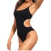 Tempt Me Black Cutout High Cut Monokini One Piece Bathing Suit NWT Size L