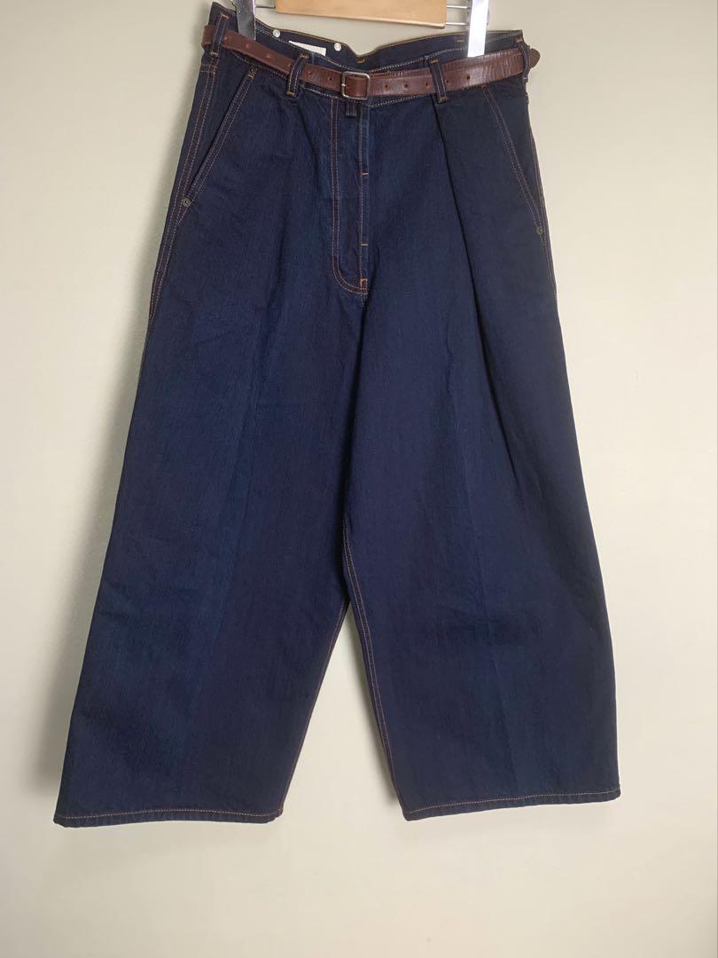 Excellent Condition Dries Van Noten Baggy Wide Denim Pants Size 34 with Belt