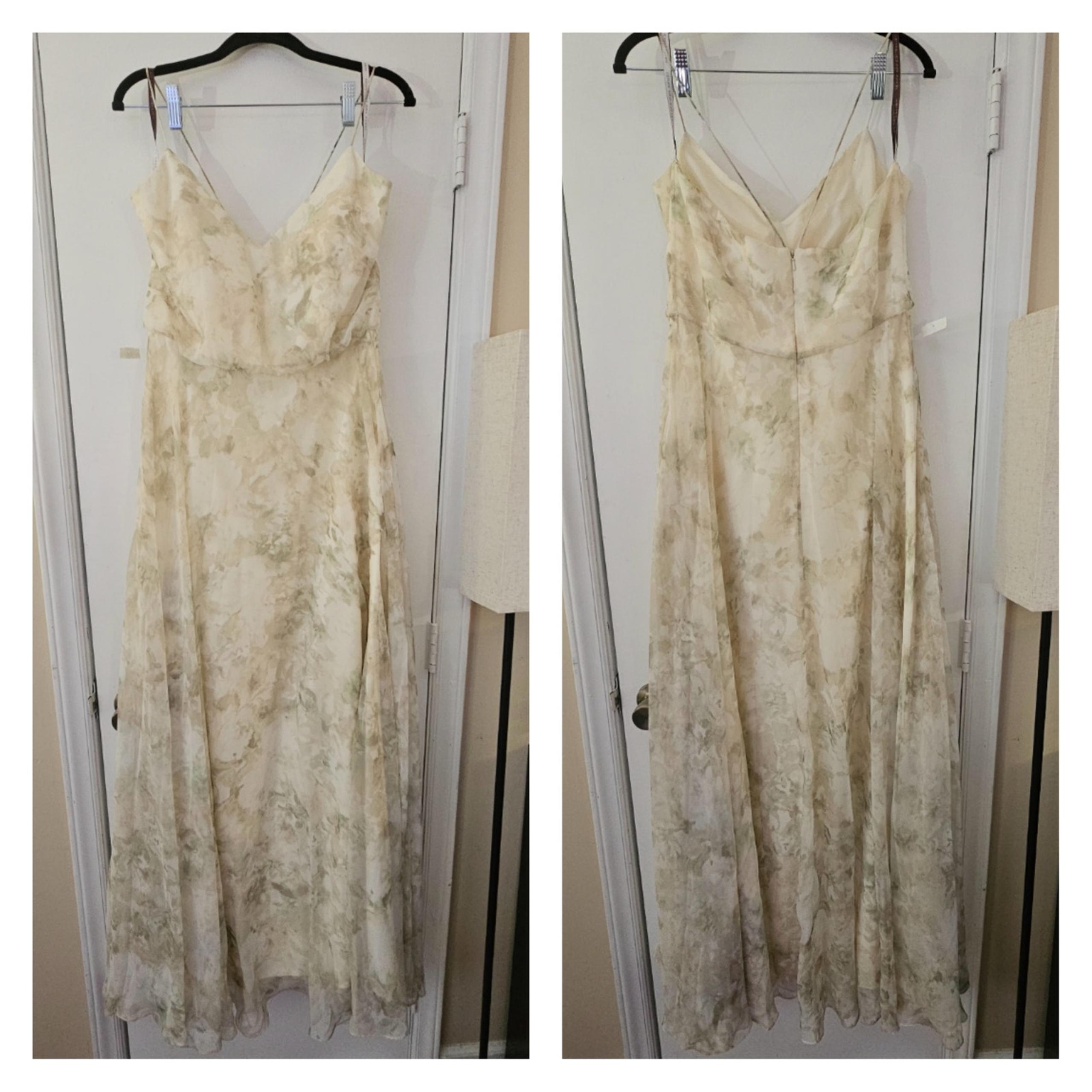 Jenny Yoo Collection Formal Watercolor Floral Chiffon Gown Size 12 Event Prom
